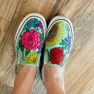 Custom painted floral vans